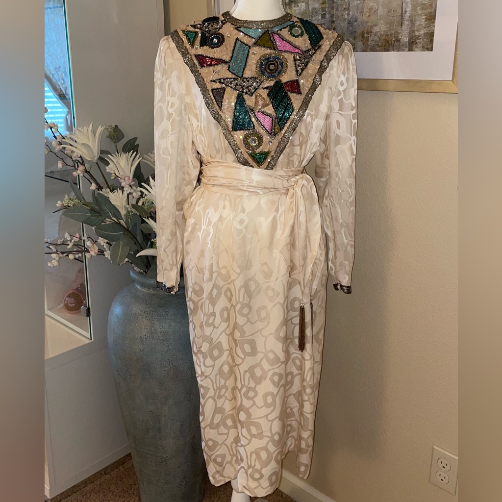 D’ore 100% Silk Midi Dress New Size 12/L